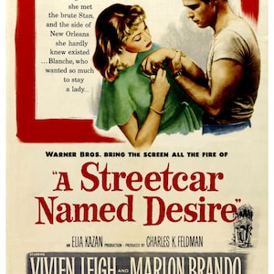 Póster vintage de la película Un tranvía llamado deseo