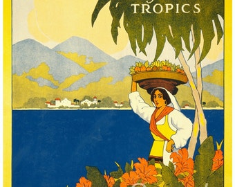 Vintage Jamaica Gem of the Tropics Poster Print