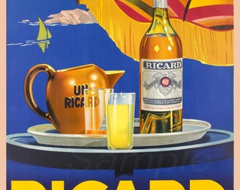 Vintage Ricard Aperitif Advertising Poster Print