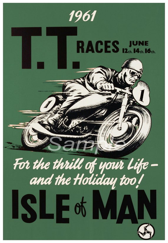 TT03 VINTAGE ISLE OF MAN TT MOTORBIKE RACING A3 POSTER PRINT