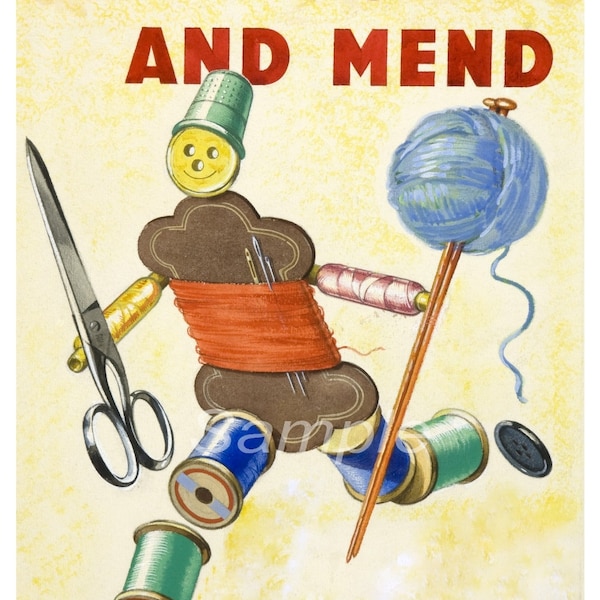 MD02 Vintage Make do and Mend War Poster Print