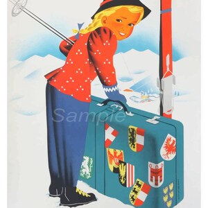 AS02 Vintage Winter In Austria Ski Travel Poster Print