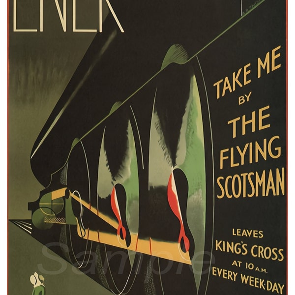 Vintage Flying Scotsman LNER Railway Poster Print