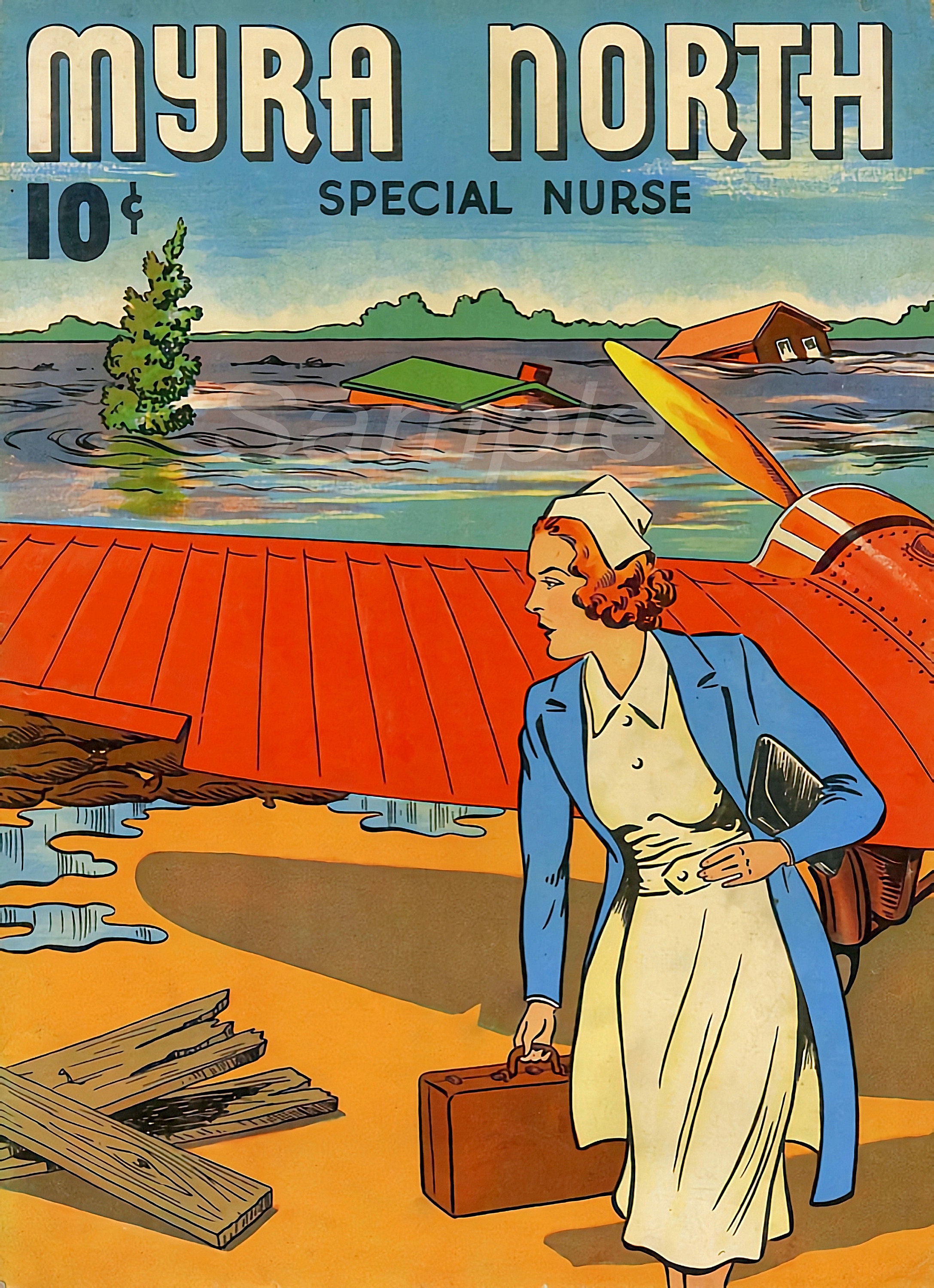Vintage Myra North Special Nurse Comic Advertising Poster Print Vintage Myra North Special Nurse Comic Advertising Poster Print