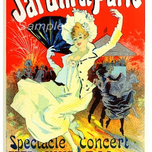 Impresión de póster publicitario francés vintage de Jardin de Paris