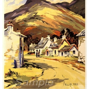Vintage Western Highlands Scotland Railway Poster Print