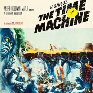 Vintage The Time Machine H. G. wells filmposterafdruk