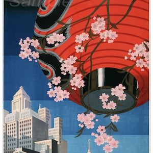Impression d&#39;affiche de voyage vintage à Tokyo au Japon