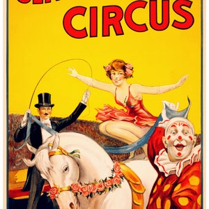 Vintage Mid Century Zirkus-Werbeplakat-Druck