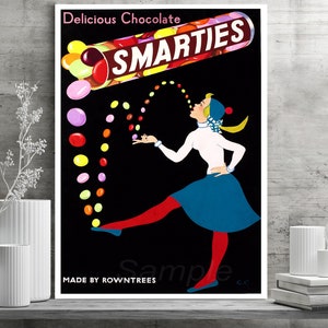 Vintage Smarties Sweets Advertising Poster Print image 2