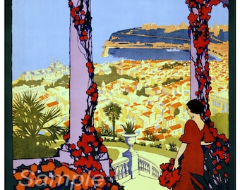 Vintage Monaco Monte Carlo Travel Poster Print