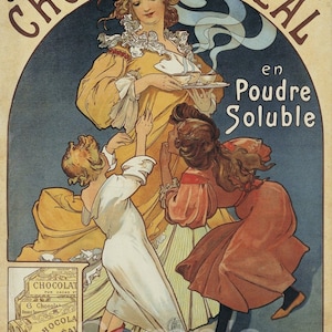 Impresión de póster publicitario de chocolate vintage Chocolat Ideal