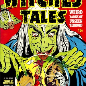 WT02 Vintage Hexen Märchen Comic Werbeposter Druck