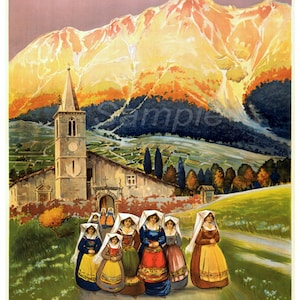 Vintage Abruzzo Italy Travel Poster Print