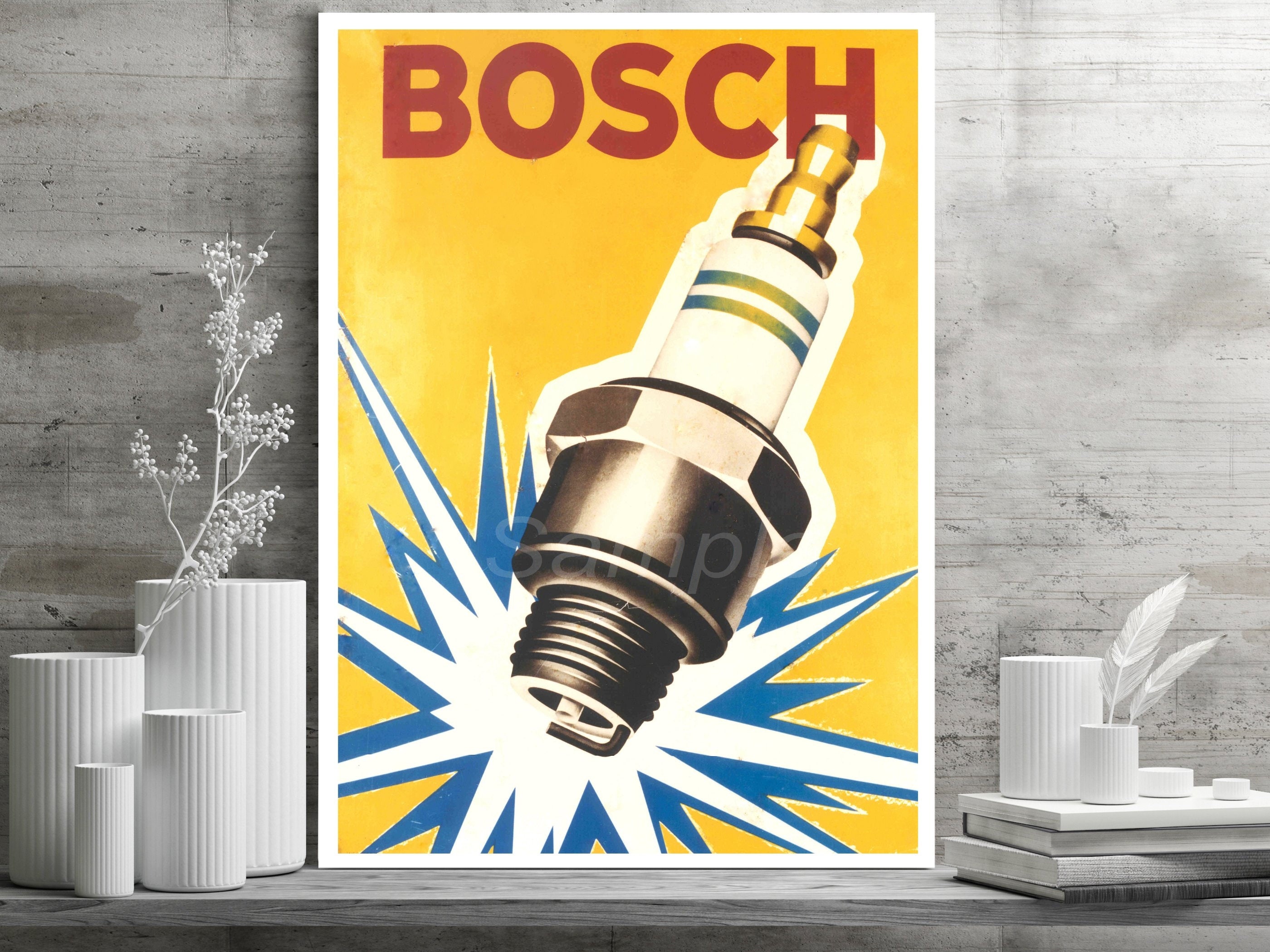 Vintage Bosch Spark Plug Advertising Poster Print - Etsy