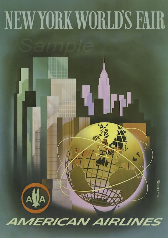 new york worlds fair vintage poster