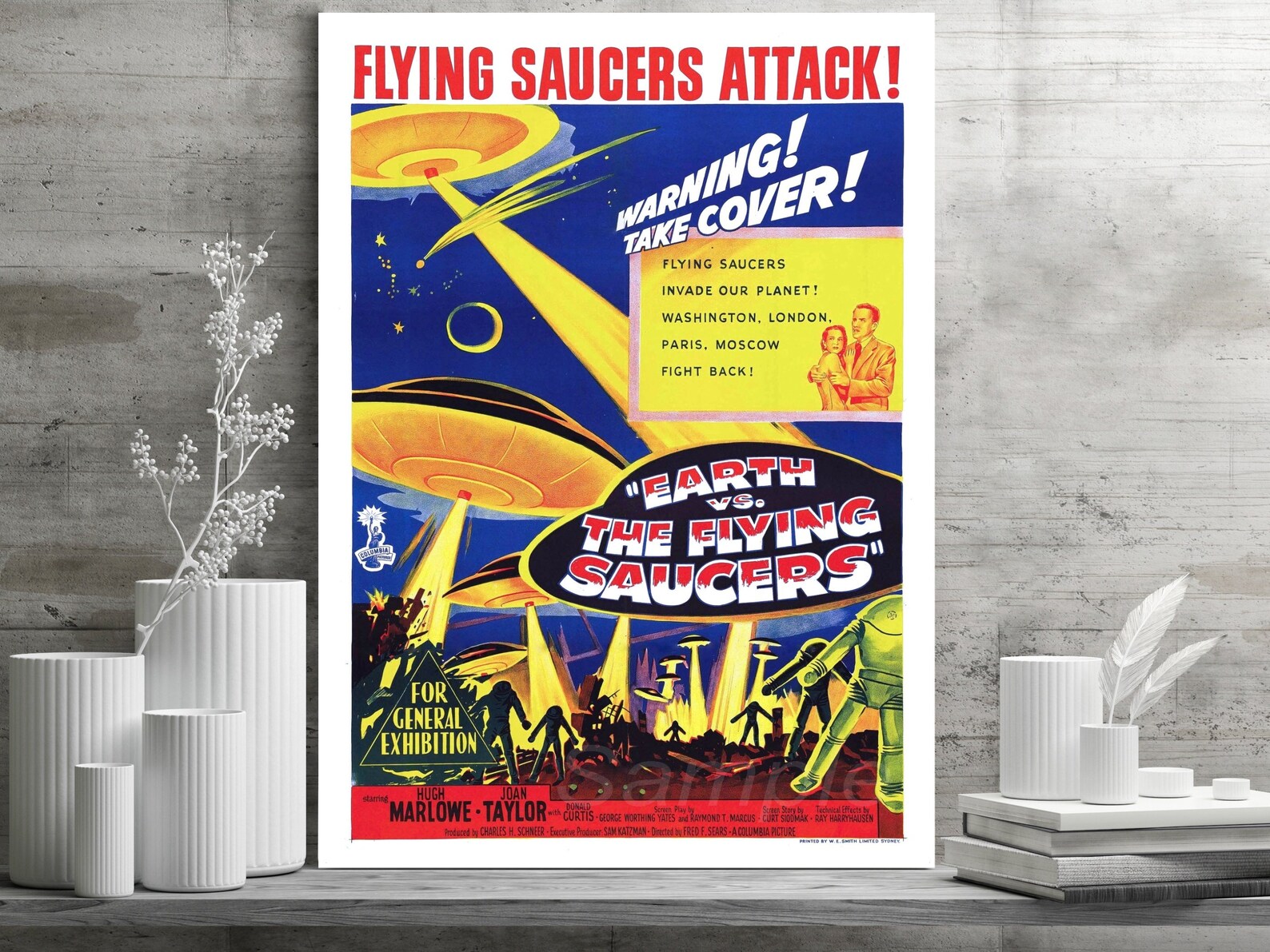 Vintage Flying Saucers Movie Poster Print Etsy