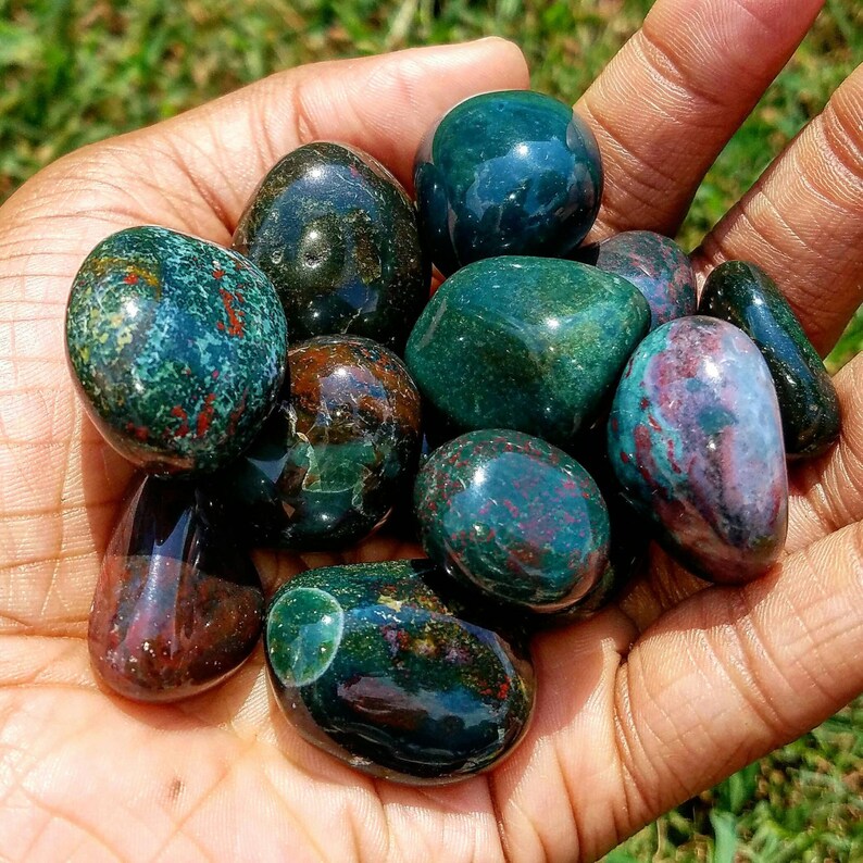Set of 3 Beautiful African Bloodstone Crystals 2025mm Etsy