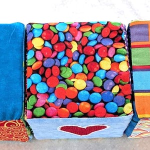 Foam Blocks 4&quot; Fun Fabrics Stackable Some With Letters or Designs Children Play Decoration