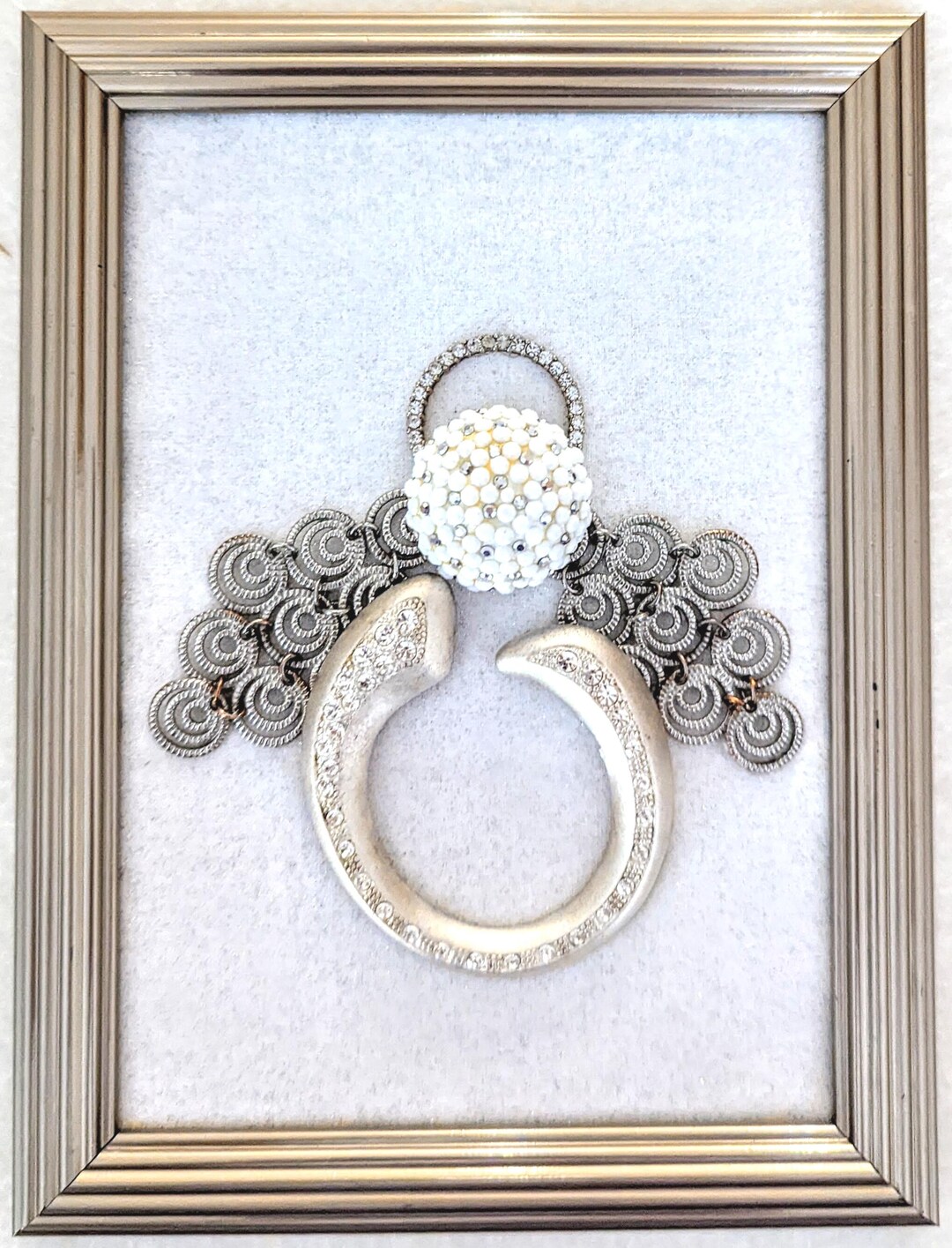 Rhinestone Angel Picture. Costume Jewelry. Silver. - Etsy