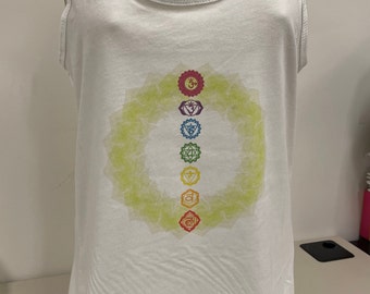 Racerback Yoga T-Shirt - Women's - Sublimation - 7 Chakras Double-Sided Print