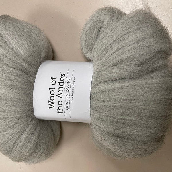 Wool of the Andes Unspun Roving Yarn - Dove Heather