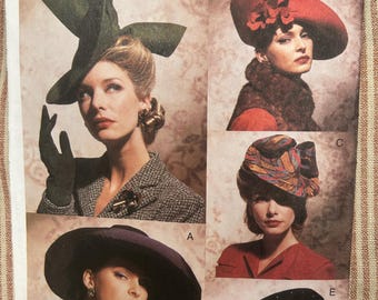 VOGUE Accessories Pattern 7464 - New and Uncut - One Size - 1930&#39;s 1940&#39;s Hats