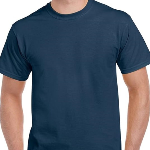 Gildan Unisex T-Shirts 100% Cotton - Navy - Size Large - Blanks