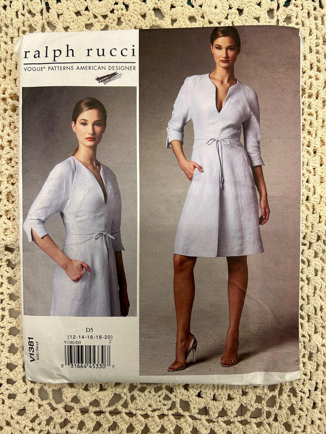 VOGUE PATTERN 1381 Ralph Rucci American Designer Out of Print New and ...