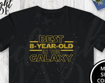 Cool 8th Birthday Shirt Gift, Best 8 Year Old in the Galaxy T-shirt Tee, 8 Year Old Tshirt Top Gift for Eighth Birthday Science Space Party