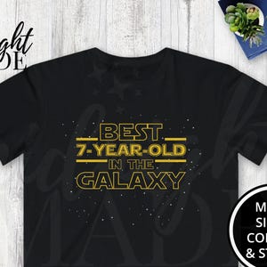 Cool 7th Birthday Shirt Gift, Best 7 Year Old in the Galaxy T-shirt Tee, 7 Year Old Tshirt Top Gift for Science Space Seventh Birthday Bday
