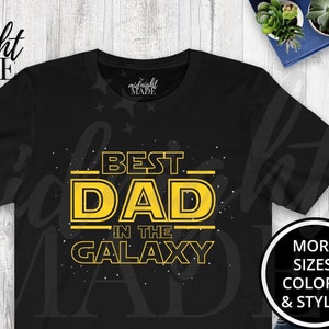 Dad T-shirt Gift for New Dad, Best Dad in the Galaxy Tee Shirt, New Dad Birthday or Expecting Pregnancy Announcement Baby Reveal Gift