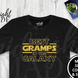 Grandpa Gramps T-shirt Gift, Best Gramps in the Galaxy Tee Shirt, Gramps Birthday or Pregnancy Announcement Baby Reveal Gift for Men
