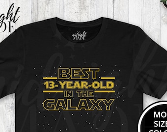 Cool 13th Birthday Shirt Gift, Best 13 Year Old in the Galaxy T-shirt Tee, 13 Year Old Tshirt Top Gift for Thirteenth Science Space Birthday