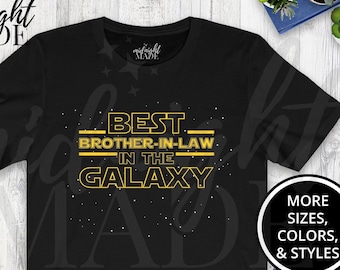 Cool Brother in Law Shirt Gift, Best Brother-in-Law in the Galaxy T-shirt Tee Gift for In Law Birthday Wedding, Brother in Law Tshirt Top