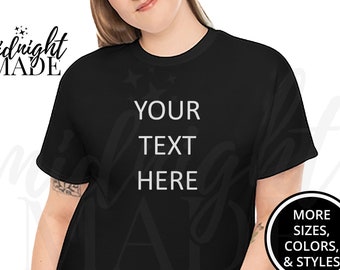 Personalized Custom Text Shirt Gift, Design Your Own Text T-shirt Tee, Custom Text Tshirt Top Gift for Dad Mom Grandpa Grandma