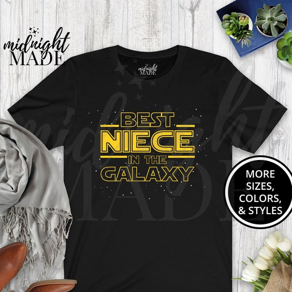 Niece T-shirt Gift, Best Niece in the Galaxy Tee Shirt, Niece Birthday or New Baby Shower Gift for Women Teen Tween Kid Toddler Baby Girls