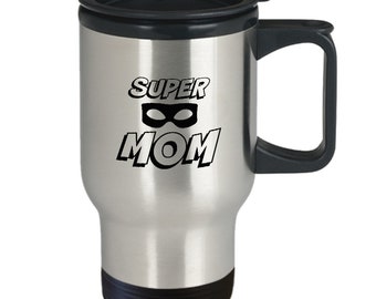 Cool Mom Tumbler Travel Mug Gift, Super Mom Stainless Steel Tumbler Coffee Travel Mug