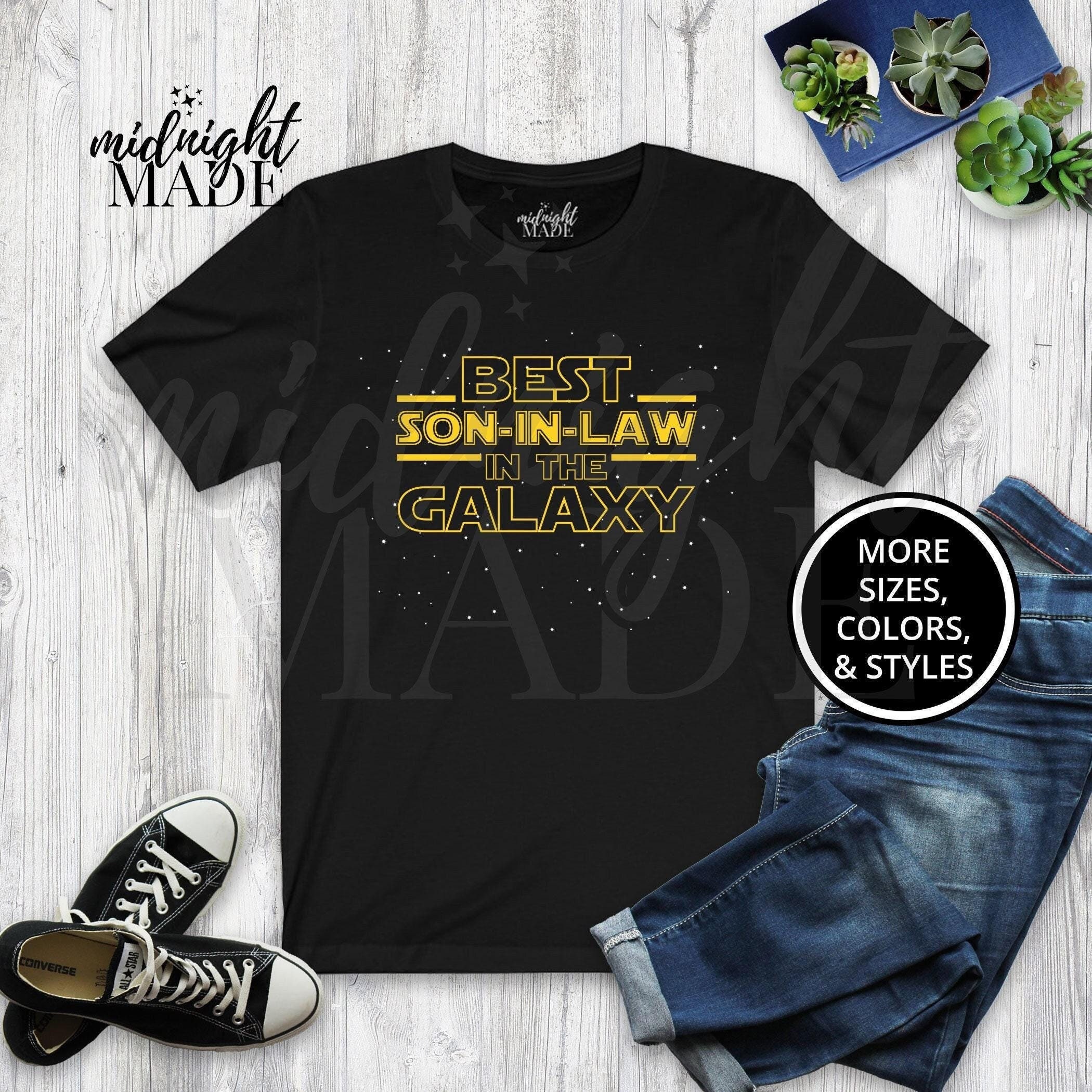 Son in Law T-shirt Gift, Best Son-in-Law in the Galaxy Tee Shirt, Son-in-Law Birthday or Wedding Gift for Adult Men