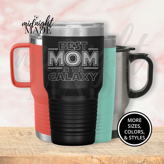 Cool Mom Tumbler Travel Mug Gift, Best Mom in the Galaxy Stainless Steel Tumbler Coffee Travel Mug