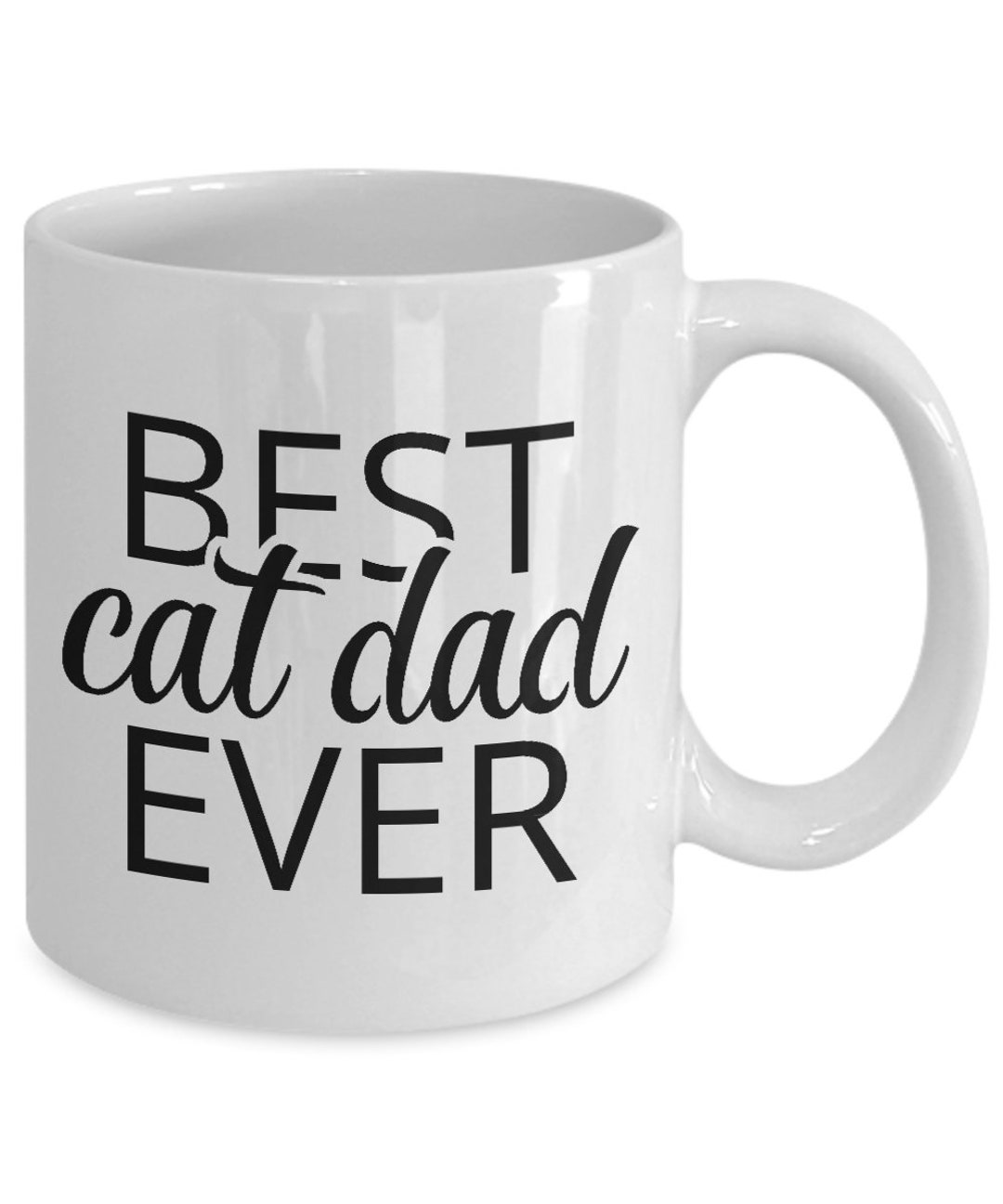 Custom Personalized Cute Cat Dad Mug Gift, Best Cat Dad Ever Coffee Mug