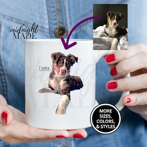 Custom Personalized Cute Dog Mug Gift, Pet Dog Photo Picture Oil Painting Portrait Coffee Mug Gift for Dog Lover Memorial, Dog Coffee Cup