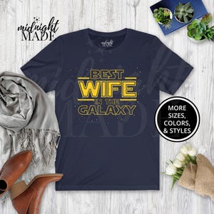 Cool Wife Shirt Gift, Best Wife in the Galaxy T-shirt Tee Gift for Wife Birthday Wedding Anniversary Valentine's Day, Wife Tshirt Top image 2