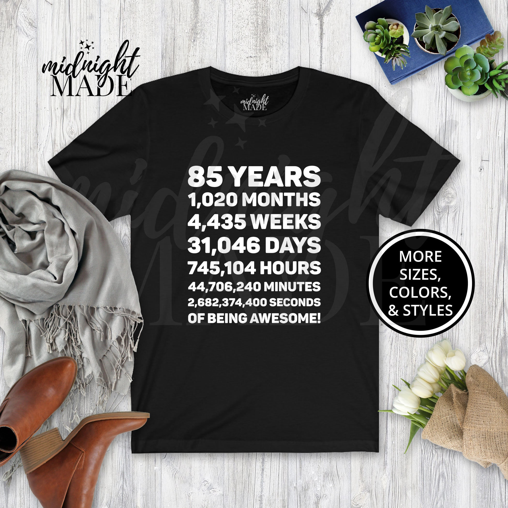 85th Birthday T-shirt Gift for 85 Year Old 85 Years of image picture