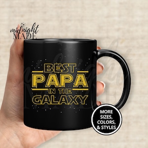 Custom Personalized Cool Grandpa Papa Mug Gift, Best Papa in the Galaxy Coffee Mug Cup, Papa Tea or Coffee Cup Gift