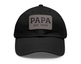 Custom Personalized Cute Grandpa Papa Hat Gift, Established 2026 Papa Baseball Cap Hat Gift for Grandpa Birthday Announcement Father's Day