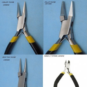 6PCS Jewelers Making Pliers Set Beading Wire Wrapping Hobby 5-3/4 Plier Kit  