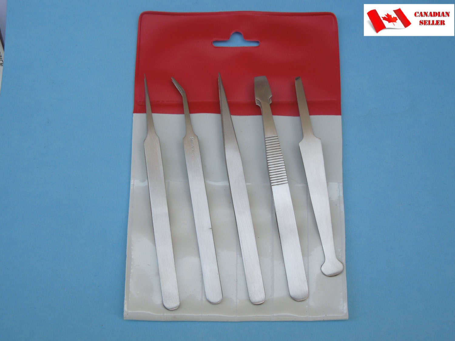 5 Pc Tweezers Set Stainless Steel Hobby Craft Jewelry Watch Etsy UK