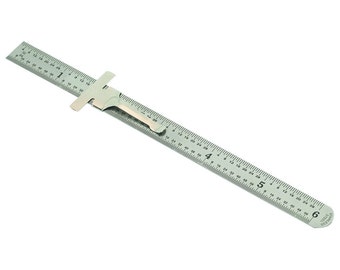 6" Pocket Ruler Decimal Conversion Chart Depth Gauge stainless steel PR253-clip