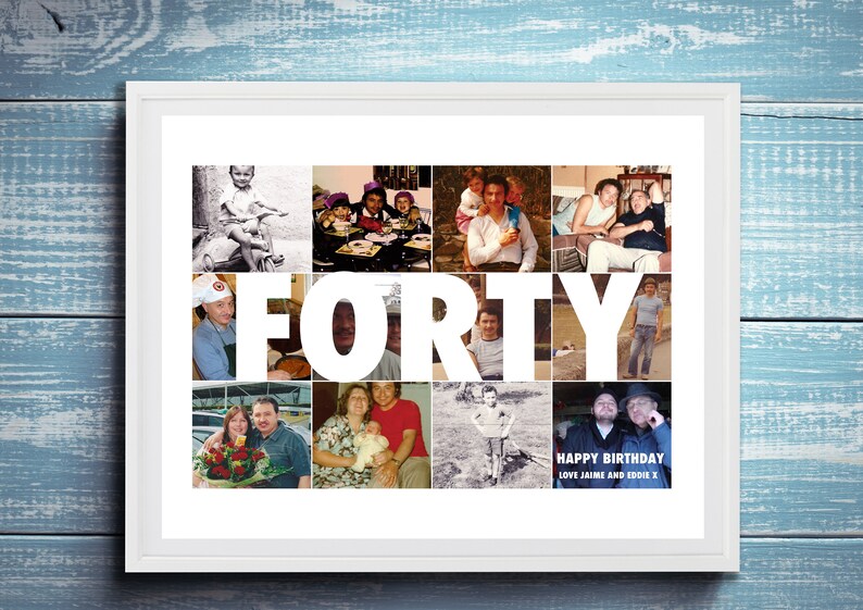 Digital Only 40th Birthday Square Photo Collage Print 40th Birthday Square Photo Collage